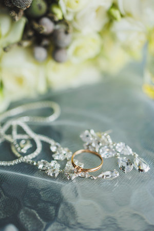 Accessories details for the bride. wedding details for womenの写真素材