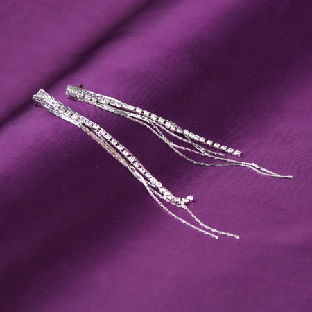 silver earringsの写真素材