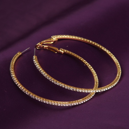 golden earringsの写真素材