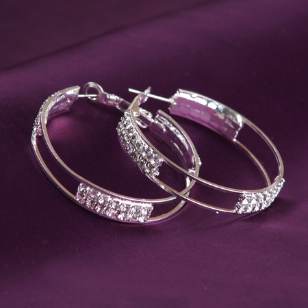 silver earringsの写真素材
