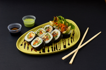 Gimbap. Korean Seaweed and Rice Rollsの写真素材