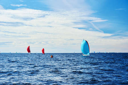 SAINT-PETERSBURG, RUSSIA - SEPTEMBER 3: Yacht race or sailing regatta on September 3, 2016 in...