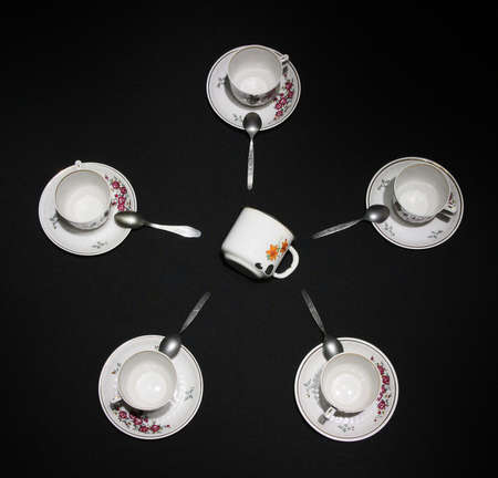 The confrontation of old and new. Dishes.