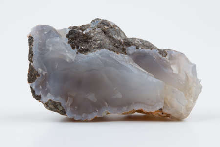 Natural blue agate on a white background.の写真素材