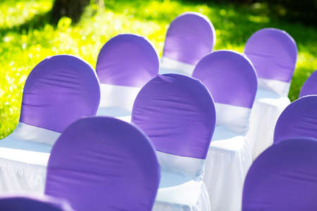 Chairs at a wedding ceremony. Decor.の写真素材