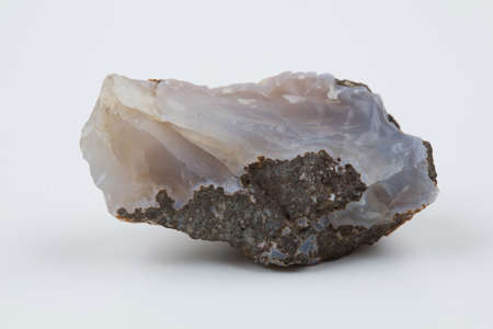 Natural blue agate on a white background.の写真素材