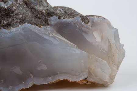 Natural blue agate on a white background.の写真素材