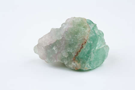 Green fluorite. Mineral natural stone on a white background.の写真素材