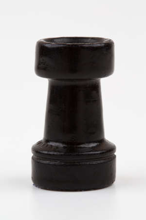 Wooden chess pieces on a white backgroundの写真素材