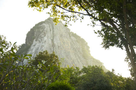 Buddha images on the rock. Thailand.の写真素材