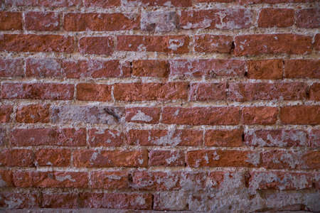 Red old brick wall. Texture