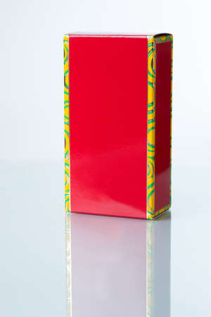 Red box for perfume on a white background.の写真素材