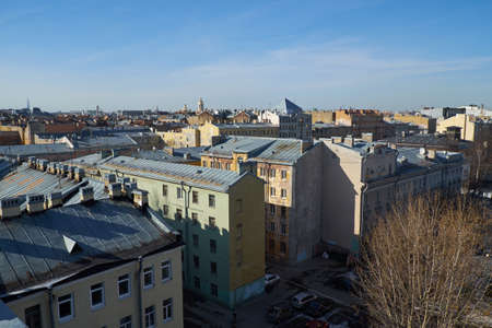 Old roofs in the center of Petersburgのeditorial素材