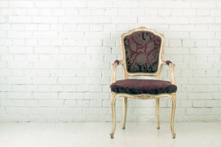 Vintage chair in empty room. Copy-spaceの写真素材