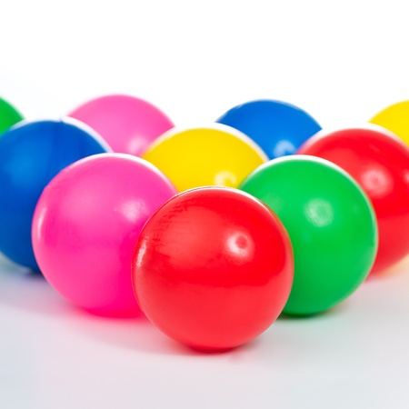 Colorful balls on white backgroundの写真素材