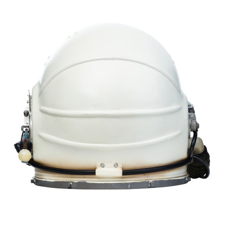 Vintage astronaut helmet isolated on a white background. Rear viewの写真素材