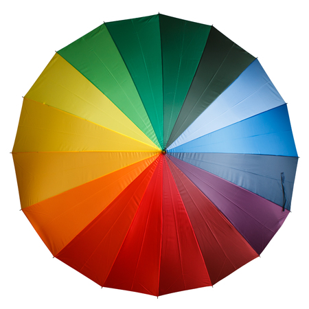 Colorful umbrella isolated on a white backgroundの写真素材