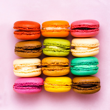 Sweet colorful macaroonsの写真素材