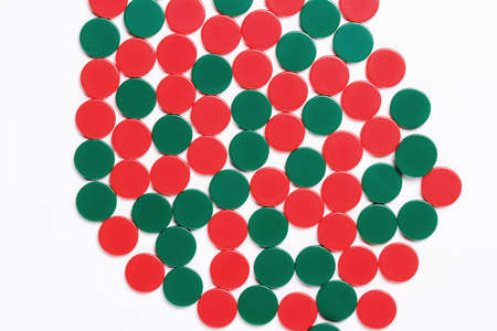 Abstract pattern from plastic circles on a whiteの写真素材