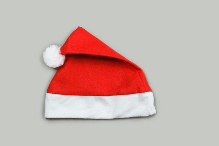 Santa hat on a gray backgroundの写真素材