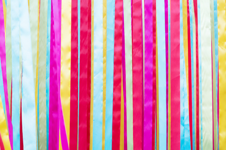 Colorful satin ribbons background. Color satin textureの写真素材