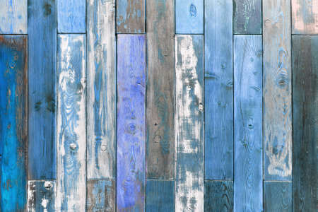 Blue color wooden background as texture