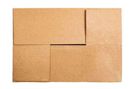Above view of cardboard rectangular box isolated on white background. Top viewの写真素材
