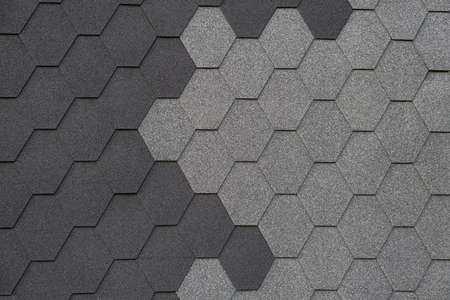 Roof shingles textures as background. Detail shot of flexible roof shingles.の写真素材