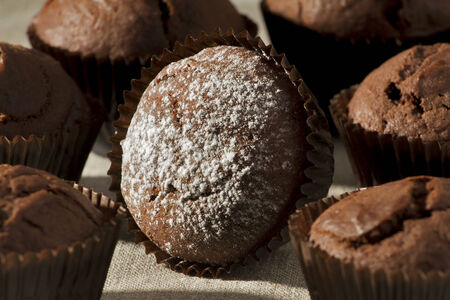 Powdered sugar muffinの写真素材