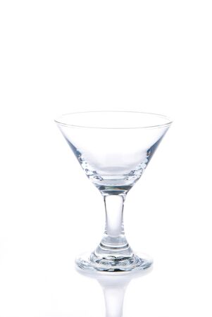 EmptyShiny Martini cocktail glass isolated on a white backgroundの写真素材