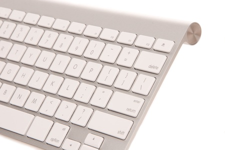 modern computer keyboard isolated on white backgroundの写真素材