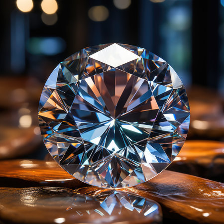 Large diamond on a table in a restaurant. 3d rendering.の素材