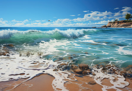 Beautiful seascape. Seascape with sea waves.の素材