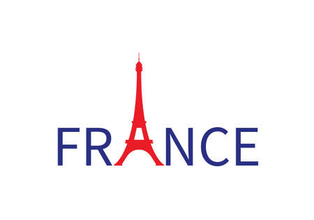 Paris France Eiffel Tower symbol vector illustrationのイラスト素材