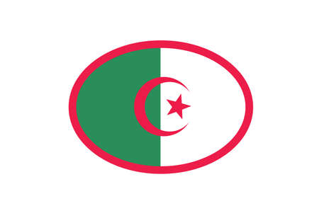 Algeria flag oval circle vector illustrationのイラスト素材