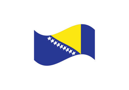 Bosnia and Herzegovina flag waving vector illustrationのイラスト素材