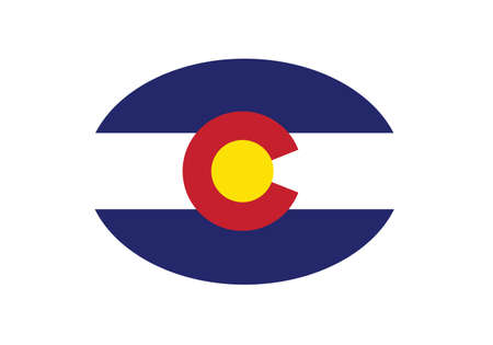 Colorado flag oval circle vector illustrationのイラスト素材