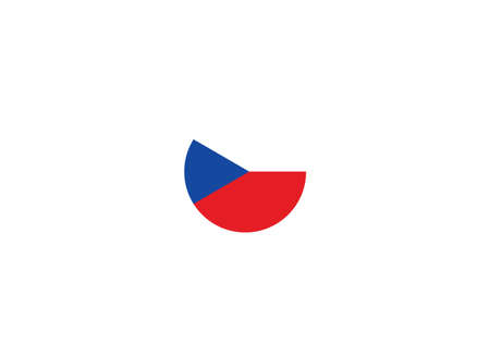 Czech Republic Czechia flag circle vector illustrationのイラスト素材