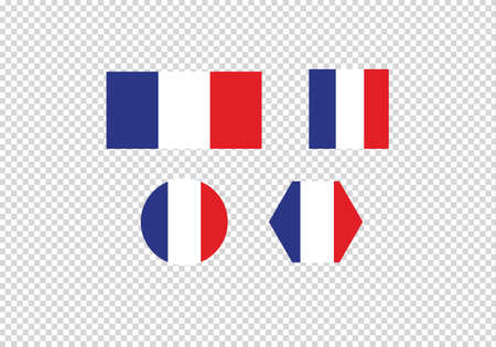 France flag set vector illustrationのイラスト素材