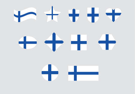 Finland flag set vector illustrationのイラスト素材