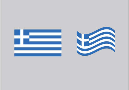 Greece flag set vector illustrationのイラスト素材