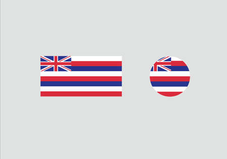 Hawaii flag set vector illustrationのイラスト素材