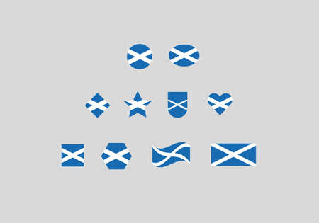 Scotland flag set vector illustrationのイラスト素材