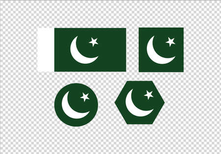 Pakistan flag set vector illustrationのイラスト素材