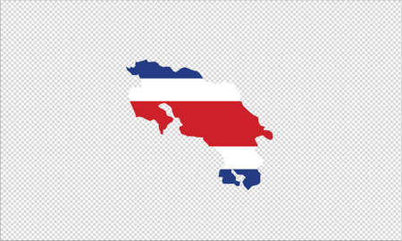 Costa Rica map flag vector illustrationのイラスト素材