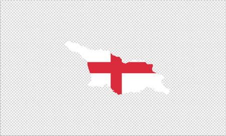 Georgia map flag vector illustrationのイラスト素材