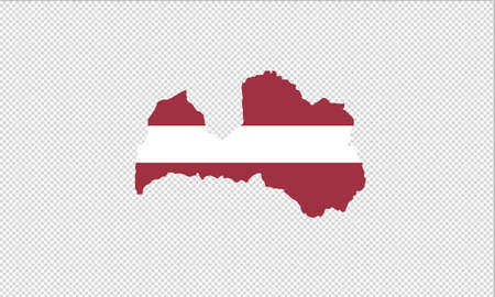 Latvia map flag vector illustrationのイラスト素材