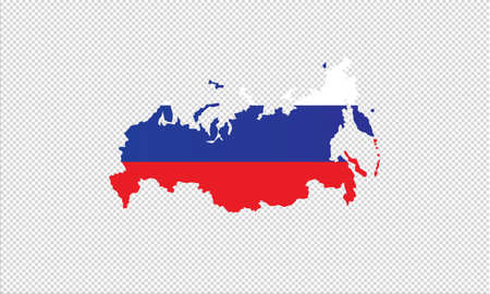 Russia map flag vector illustrationのイラスト素材