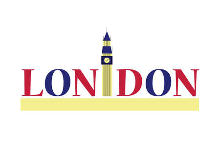 Big Ben London architecture tower vector illustrationのイラスト素材