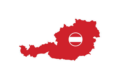 Austria map flag vector illustrationのイラスト素材